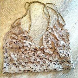 Free People Lace Bralette in Tan